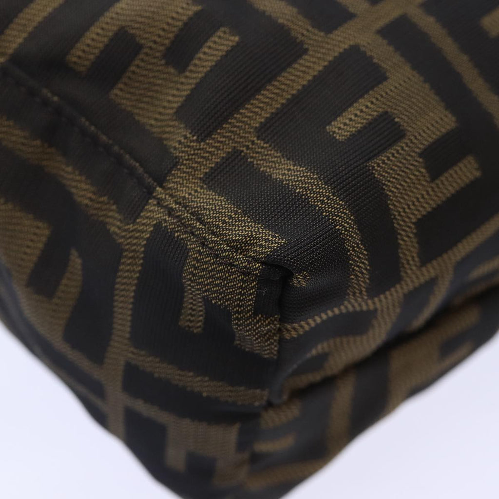 FENDI Zucca Canvas Hand Bag Brown Black Silver 86924