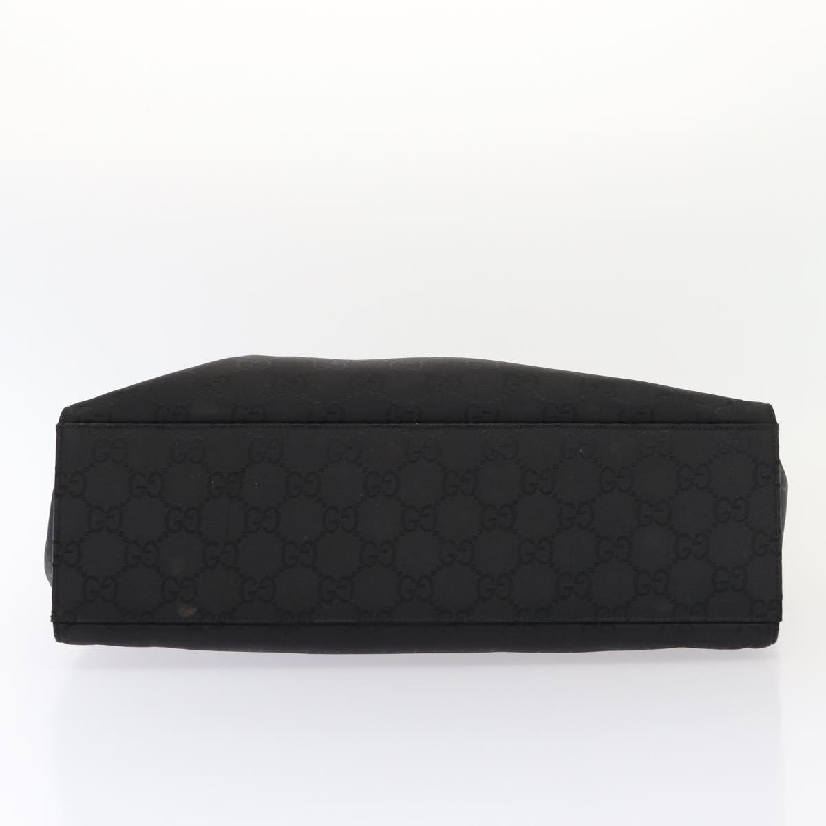 GUCCI GG Canvas Bamboo Hand Bag Black Silver 002 1015 86927
