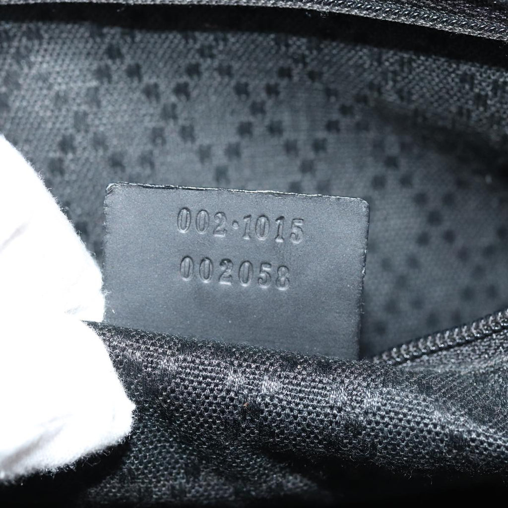 GUCCI GG Canvas Bamboo Hand Bag Black Silver 002 1015 86927