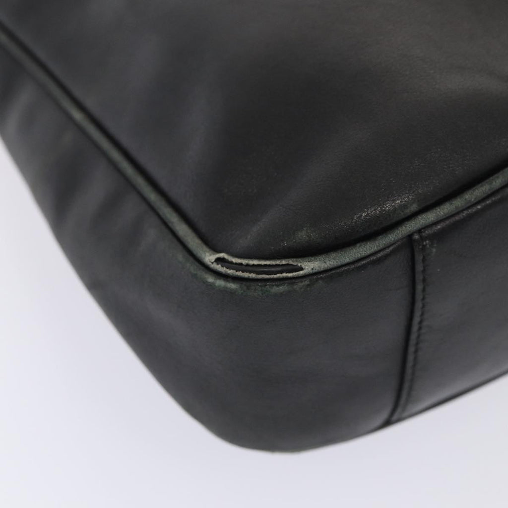 GUCCI Bamboo Hand Bag Leather 2way Black Gold 001 1638 3444 86928