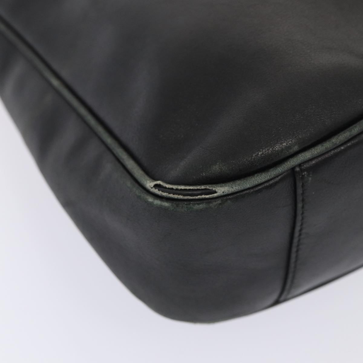 GUCCI Bamboo Hand Bag Leather 2way Black Gold 001 1638 3444 86928