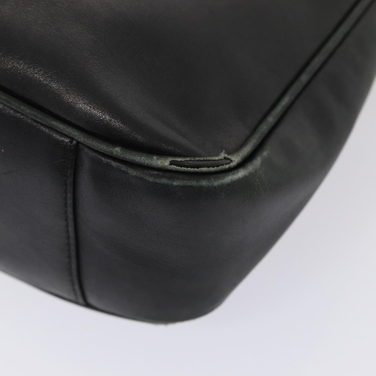 GUCCI Bamboo Hand Bag Leather 2way Black Gold 001 1638 3444 86928