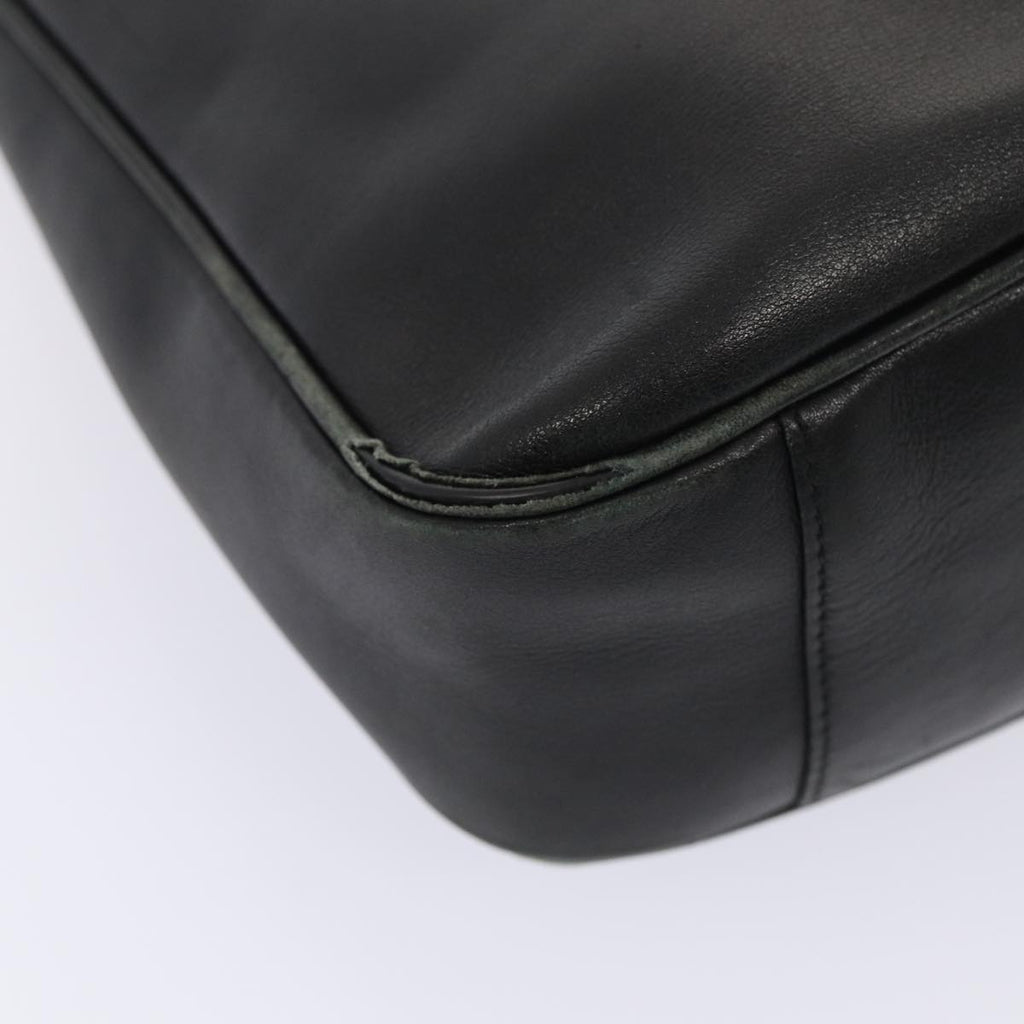 GUCCI Bamboo Hand Bag Leather 2way Black Gold 001 1638 3444 86928