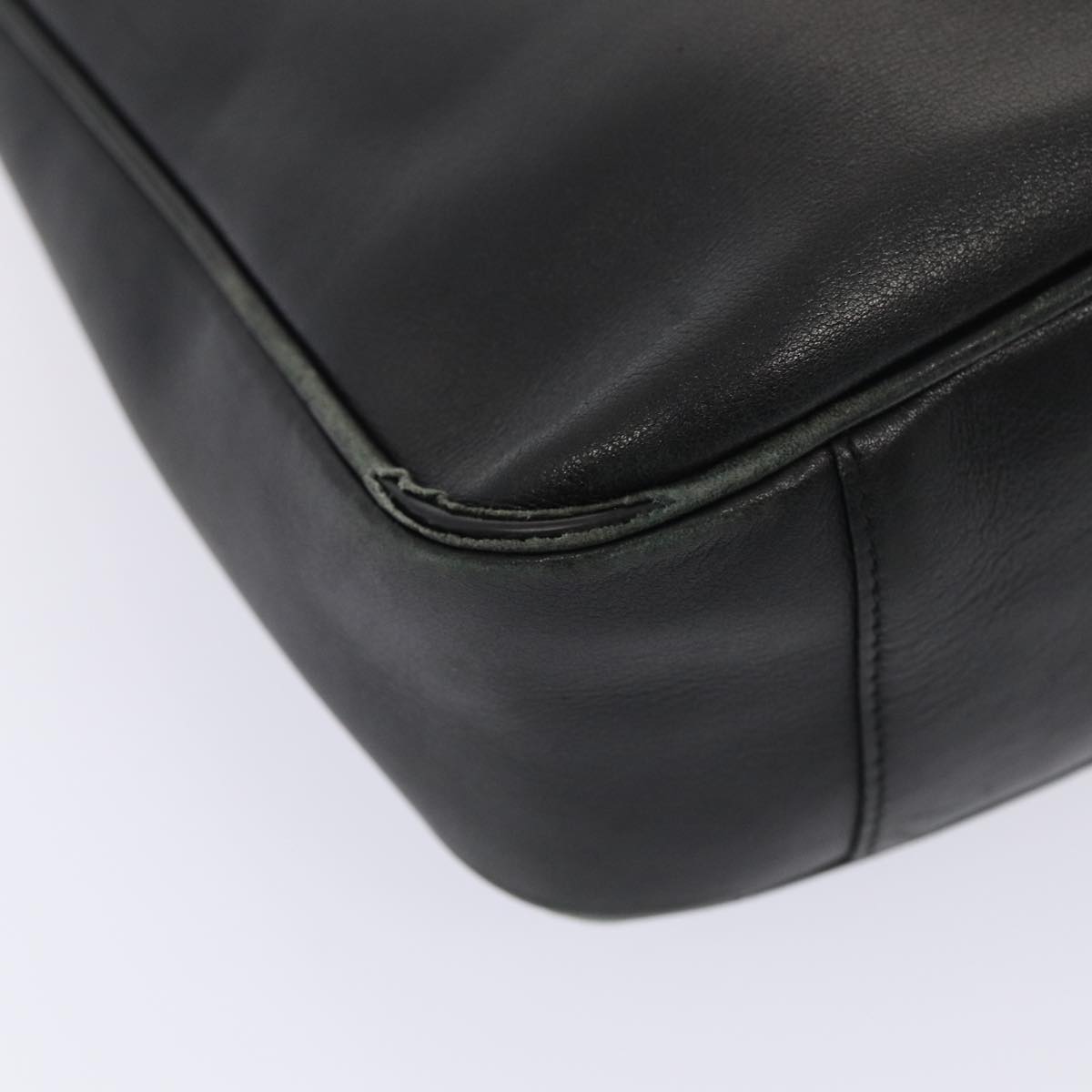 GUCCI Bamboo Hand Bag Leather 2way Black Gold 001 1638 3444 86928