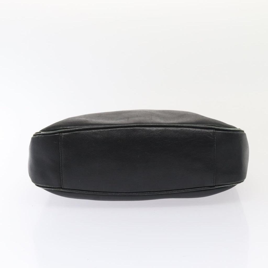 GUCCI Bamboo Hand Bag Leather 2way Black Gold 001 1638 3444 86928