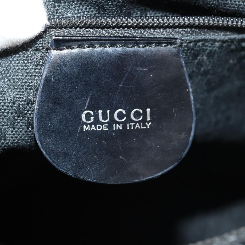 GUCCI Bamboo Hand Bag Nylon Black Silver 000 2296 0531 86929