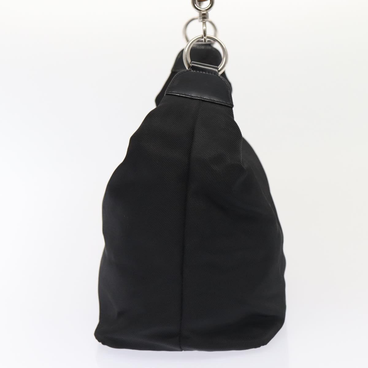 GUCCI Bamboo Hand Bag Nylon Black Silver 000 2296 0531 86929