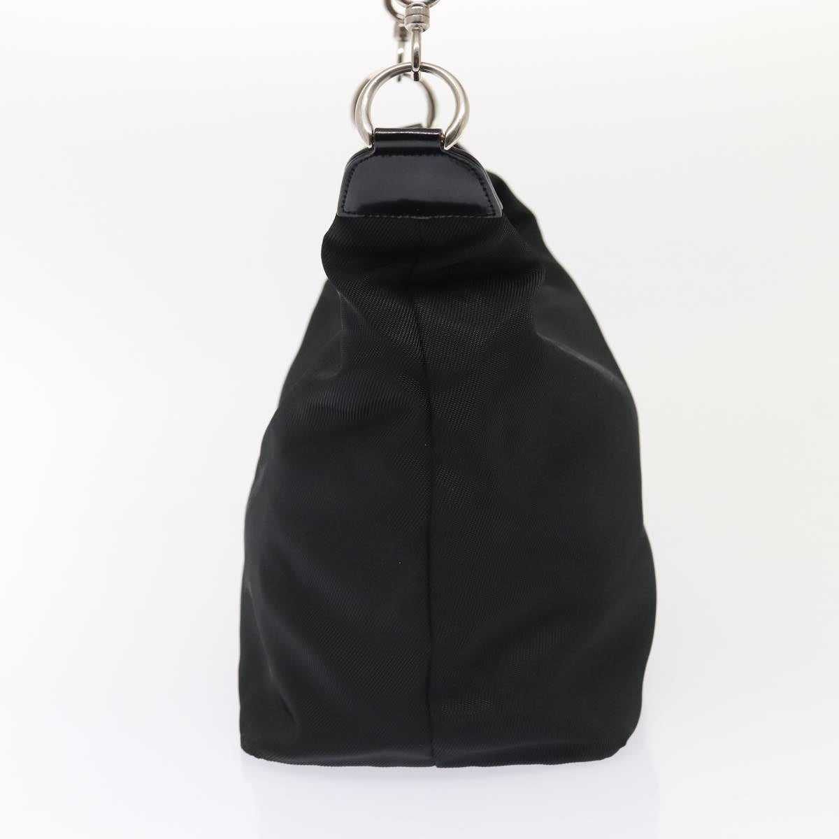 GUCCI Bamboo Hand Bag Nylon Black Silver 000 2296 0531 86929
