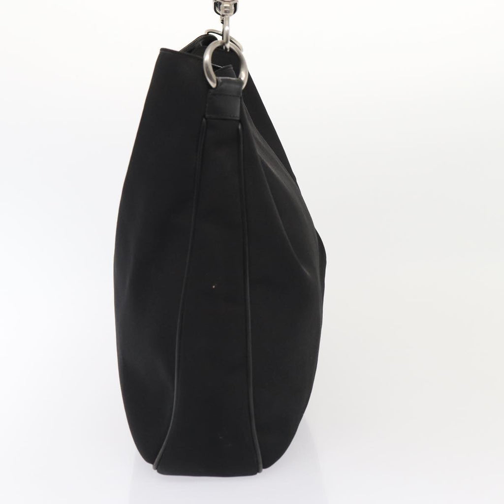 GUCCI Bamboo Hand Bag Nylon 2way Black Silver 001 2113 1577 86930