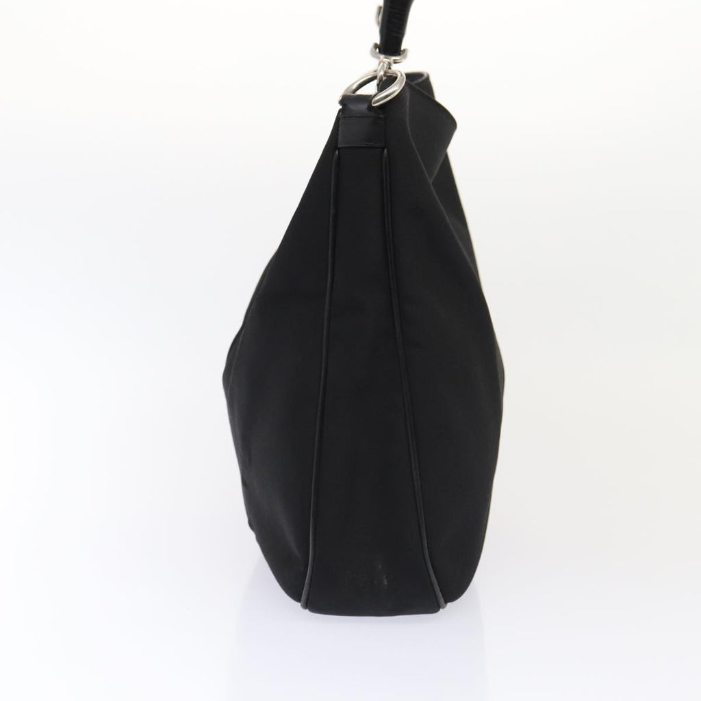 GUCCI Bamboo Hand Bag Nylon 2way Black Silver 001 2113 1577 86930