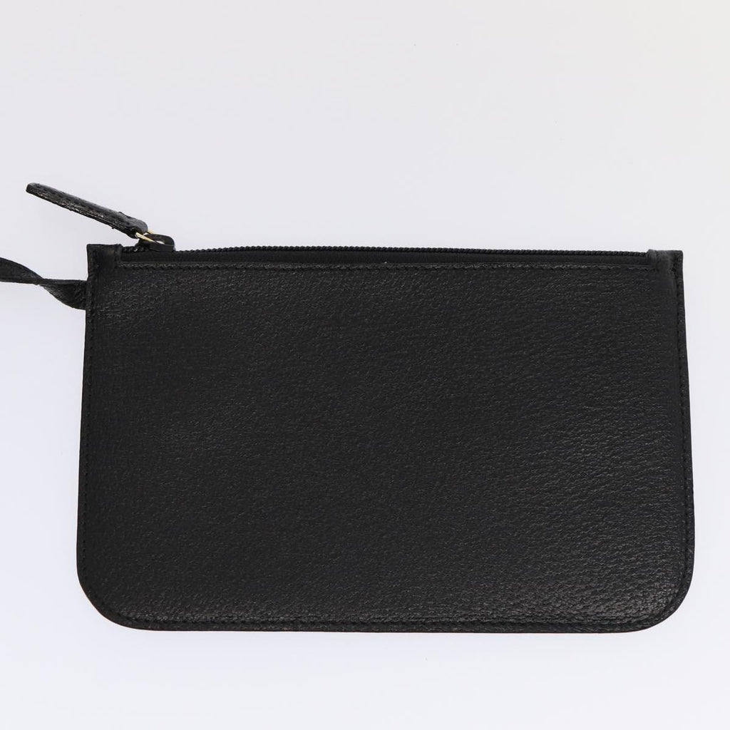 GUCCI Bamboo Shoulder Bag Leather Black Gold 86931