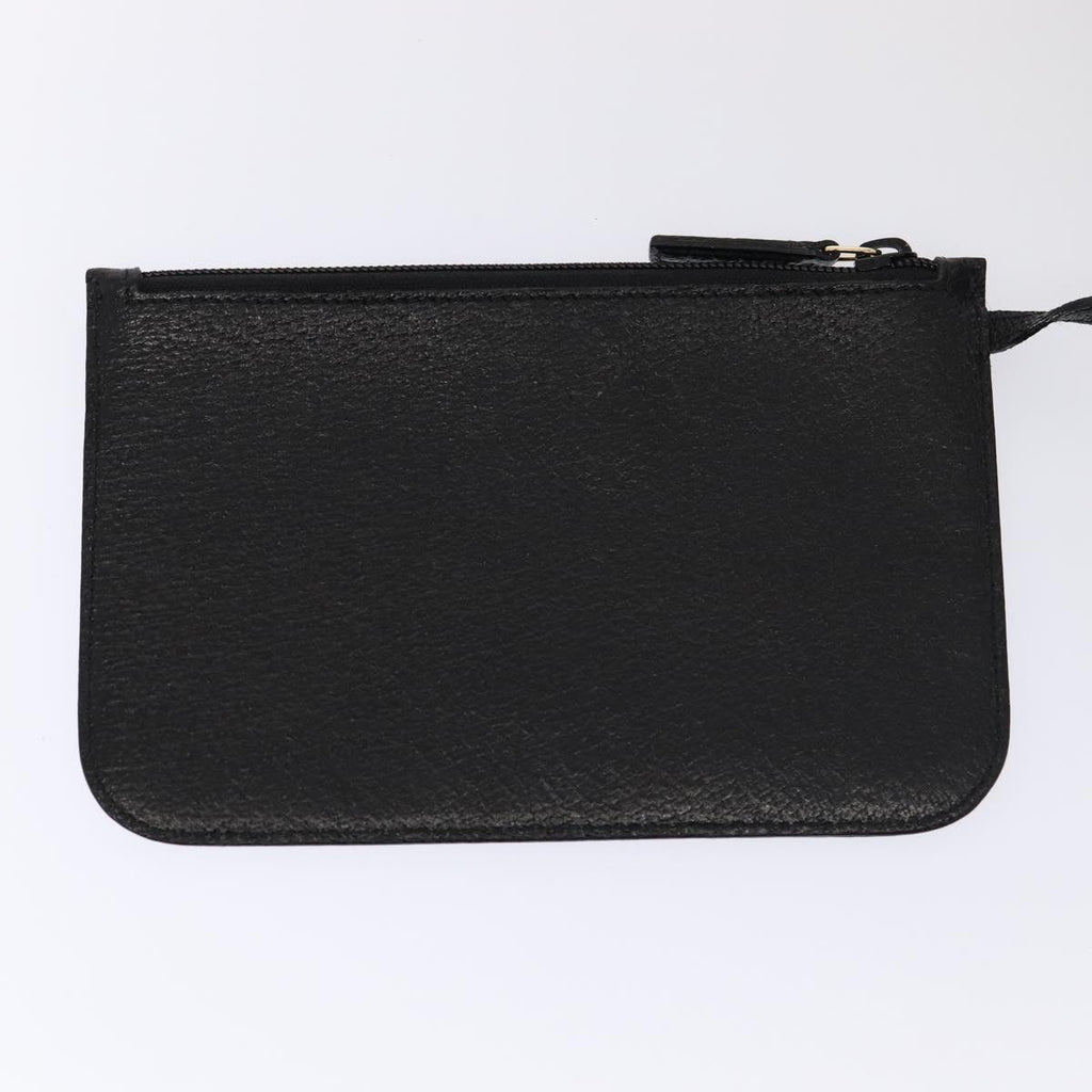 GUCCI Bamboo Shoulder Bag Leather Black Gold 86931