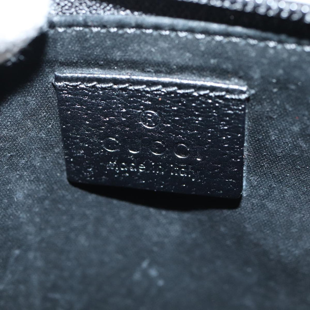 GUCCI Bamboo Shoulder Bag Leather Black Gold 86931