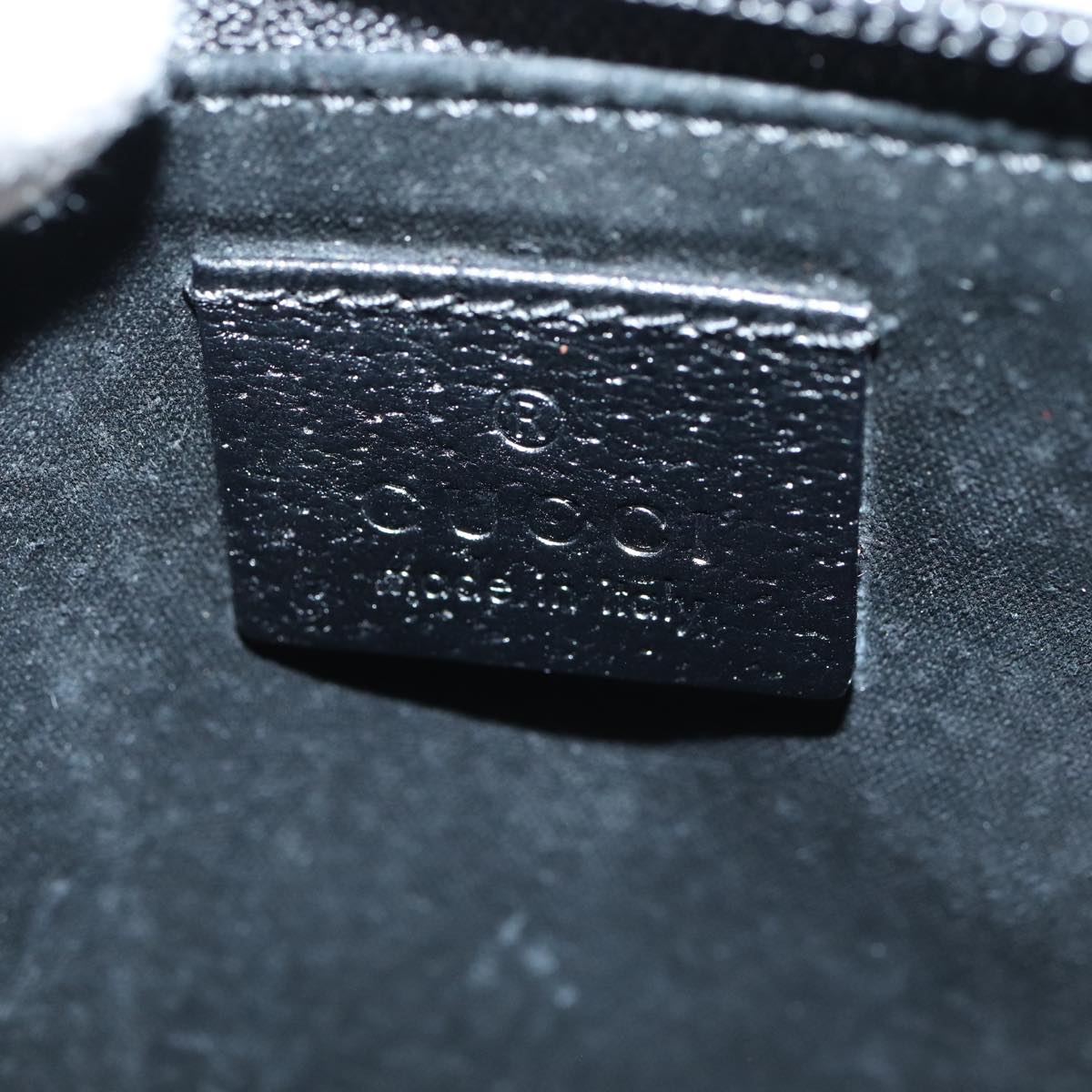 GUCCI Bamboo Shoulder Bag Leather Black Gold 86931