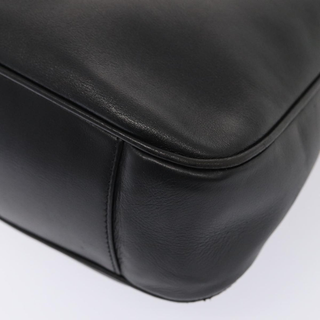 GUCCI Bamboo Hand Bag Leather 2way Black Gold 001 1998 1638 86932