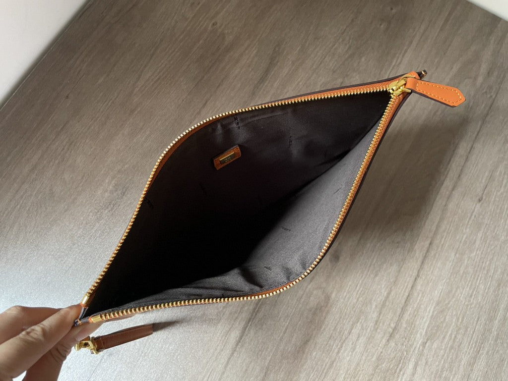 FI GlamIat Pouch Brown Large Pouch Bag For Woman 34cm/13in 8N0178AC9LF0QVK