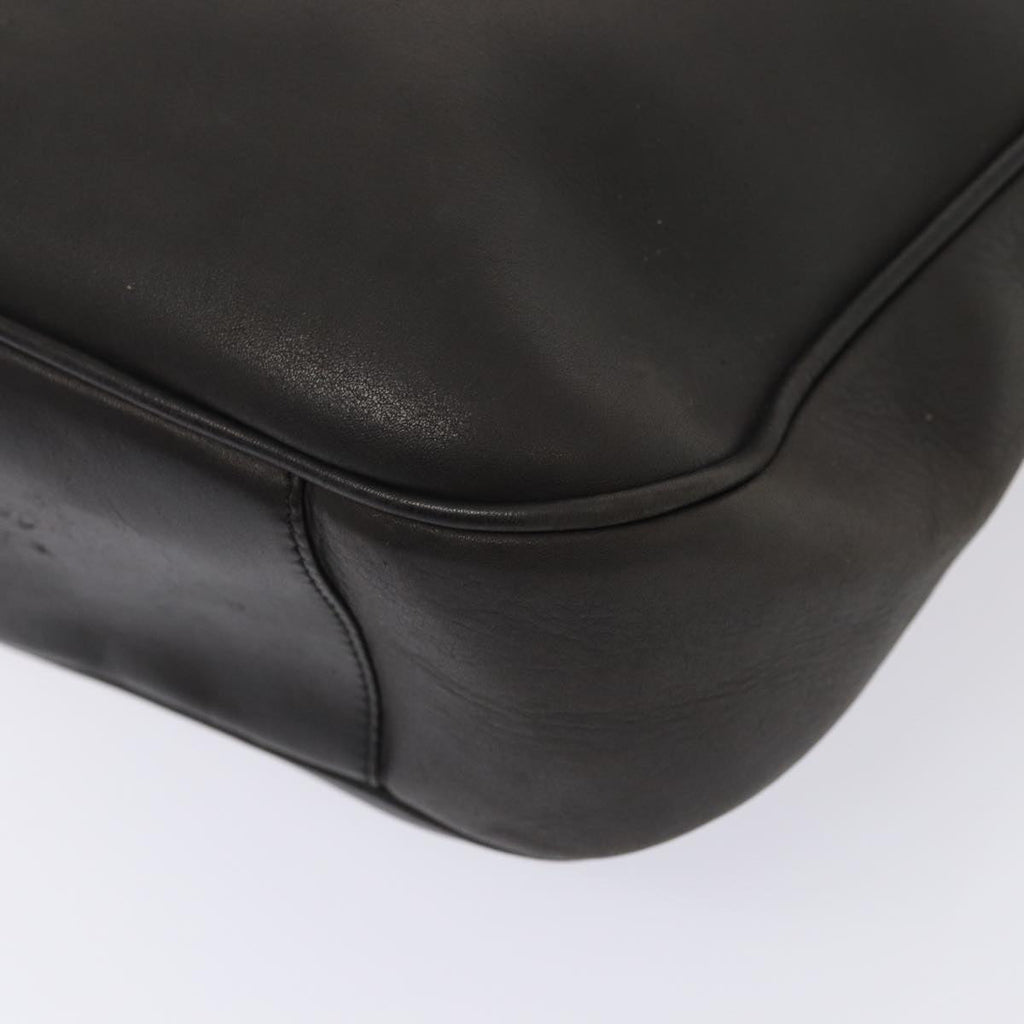 GUCCI Bamboo Hand Bag Leather Outlet 2way Black Gold 86963