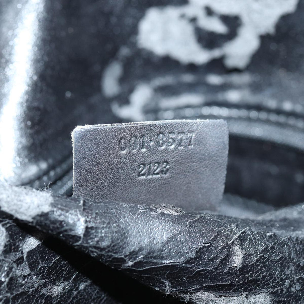 GUCCI Bamboo Hand Bag Leather Outlet 2way Black Gold 86963