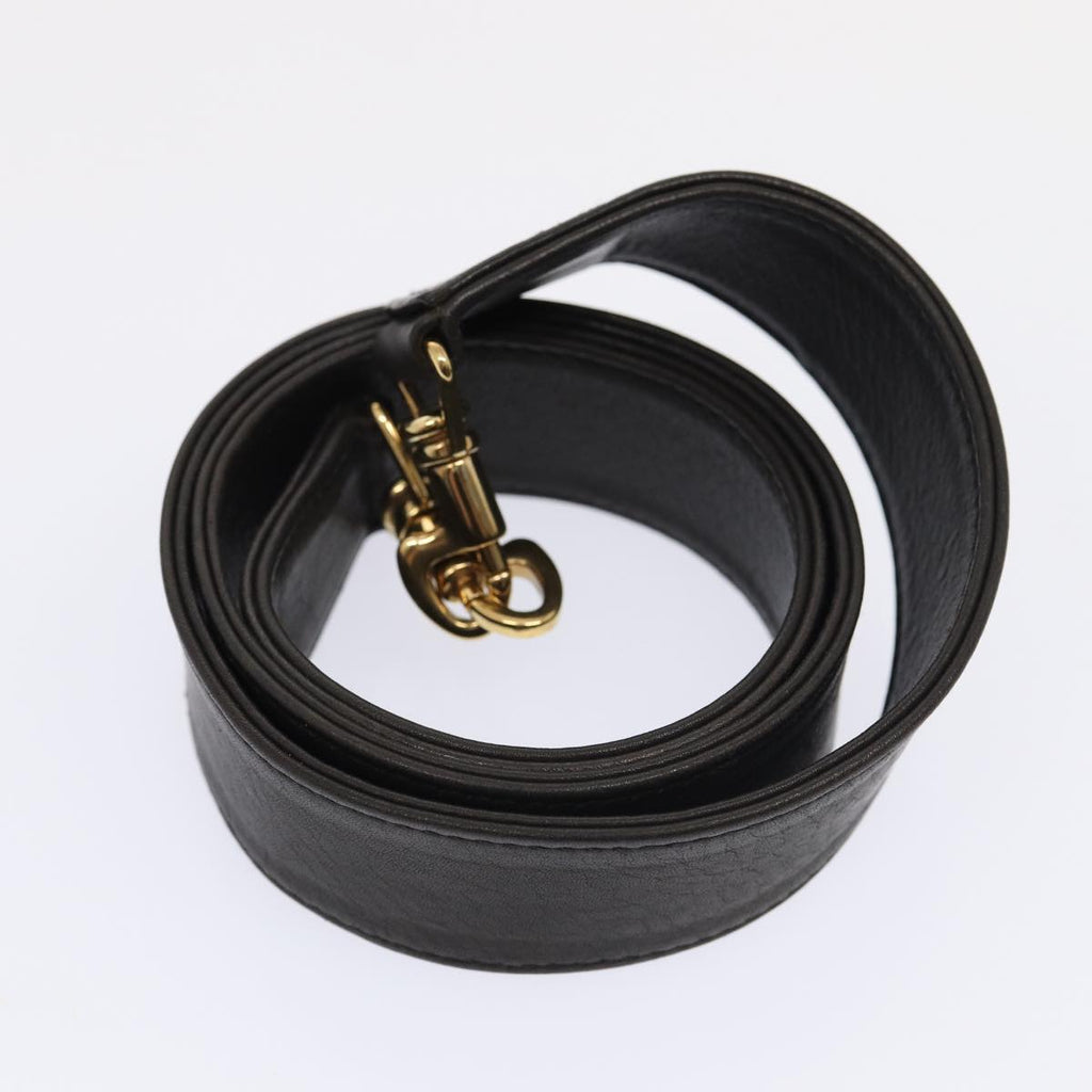 GUCCI Bamboo Hand Bag Leather Outlet 2way Black Gold 86963