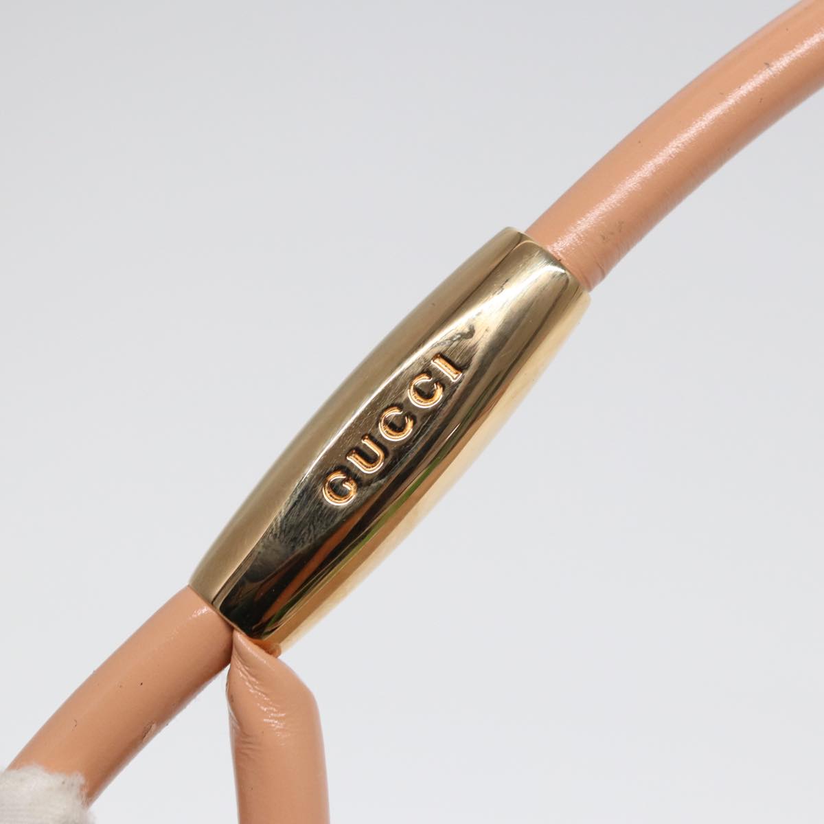 GUCCI Shoulder Bag Suede Beige Gold 86964