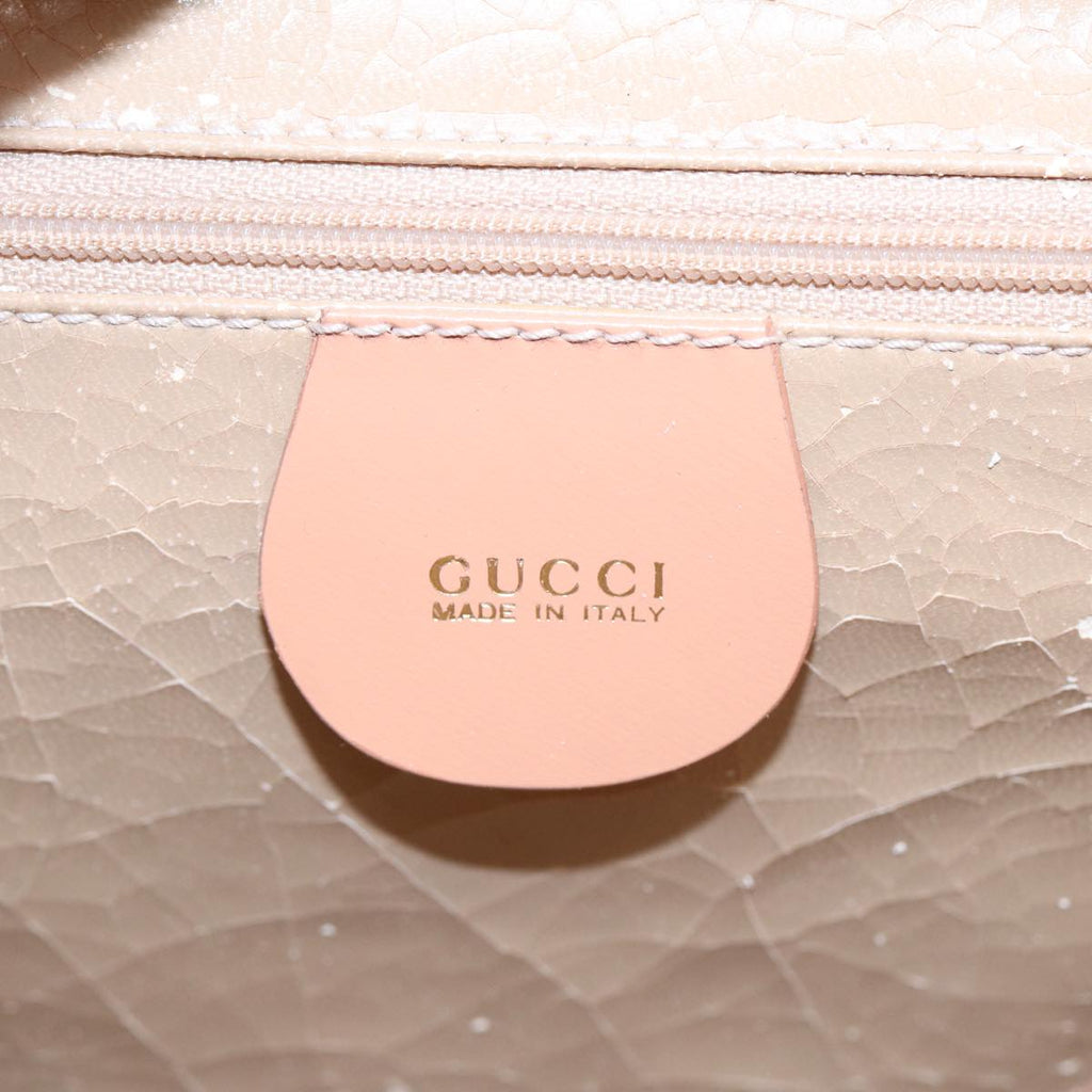 GUCCI Shoulder Bag Suede Beige Gold 86964