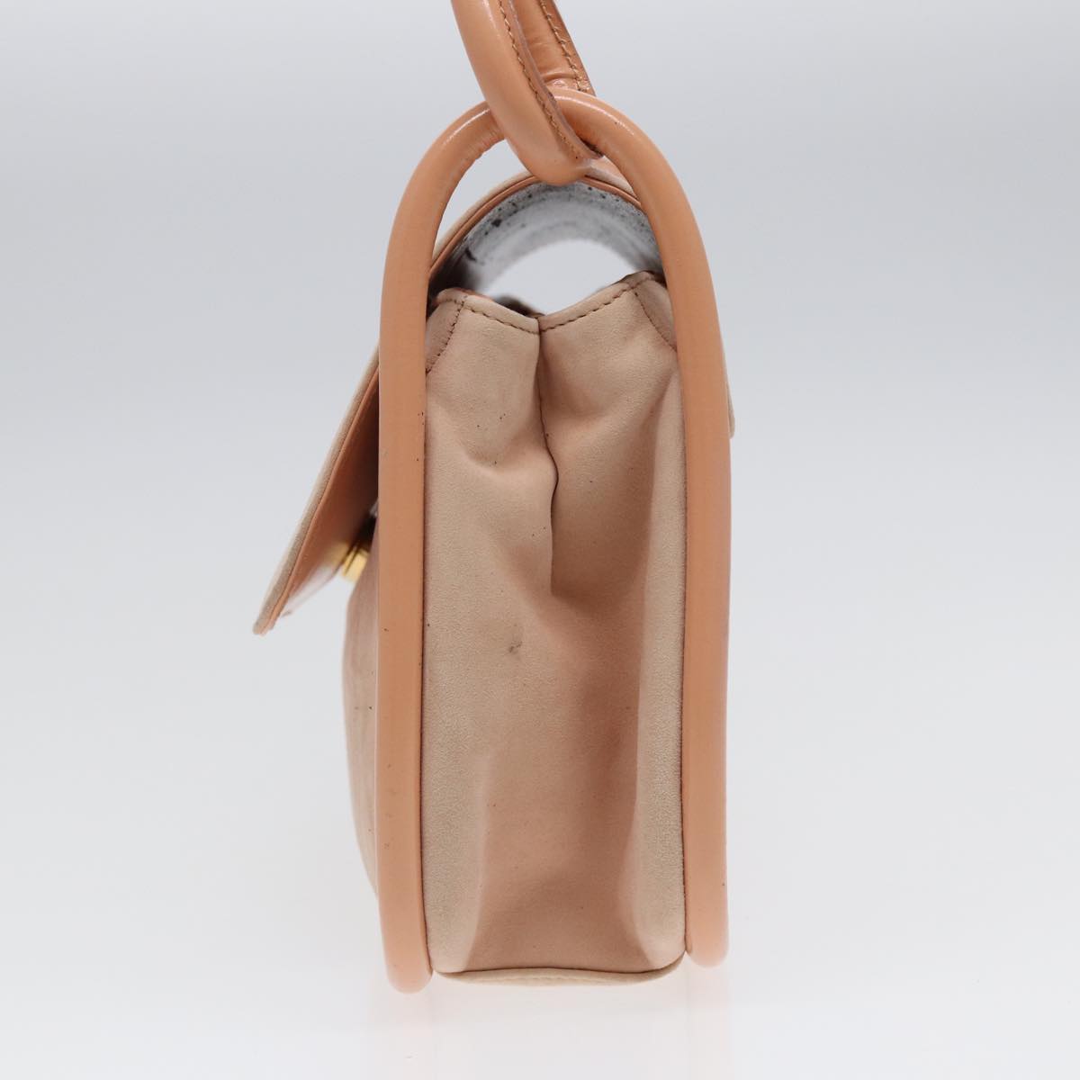GUCCI Shoulder Bag Suede Beige Gold 86964
