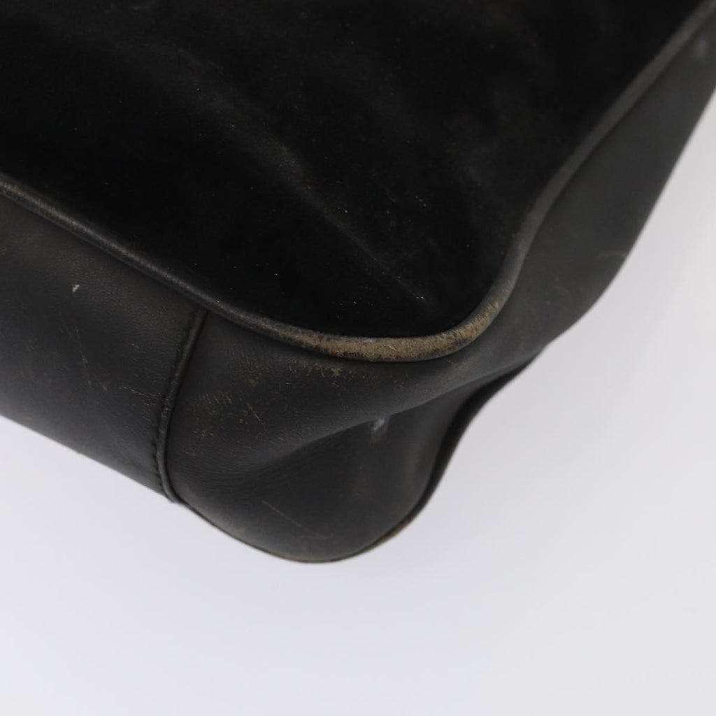 GUCCI Bamboo Hand Bag Suede 2way Black Gold 001 2058 1638 0 86967