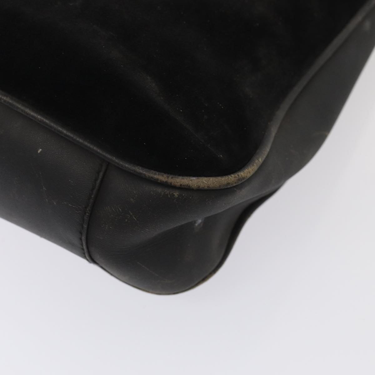 GUCCI Bamboo Hand Bag Suede 2way Black Gold 001 2058 1638 0 86967