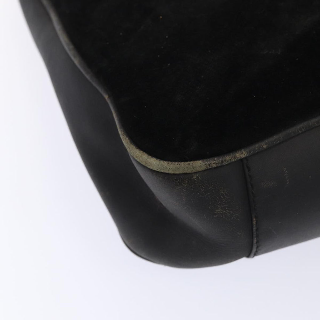 GUCCI Bamboo Hand Bag Suede 2way Black Gold 001 2058 1638 0 86967