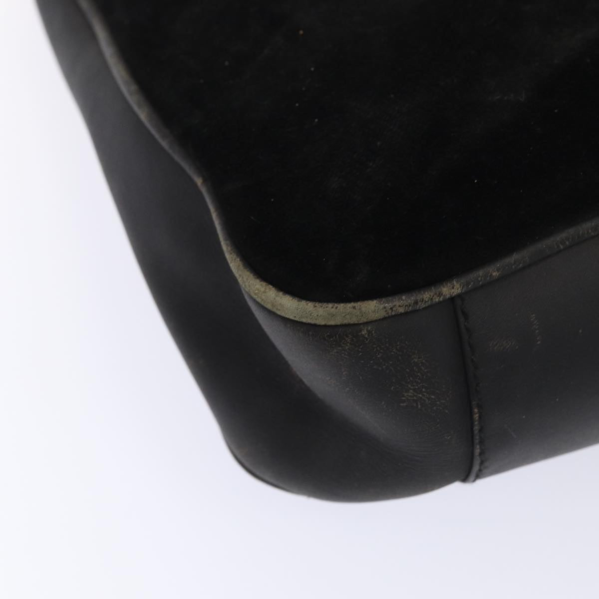 GUCCI Bamboo Hand Bag Suede 2way Black Gold 001 2058 1638 0 86967