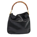 GUCCI Bamboo Hand Bag Leather Black Gold 001 1638 2615 86968