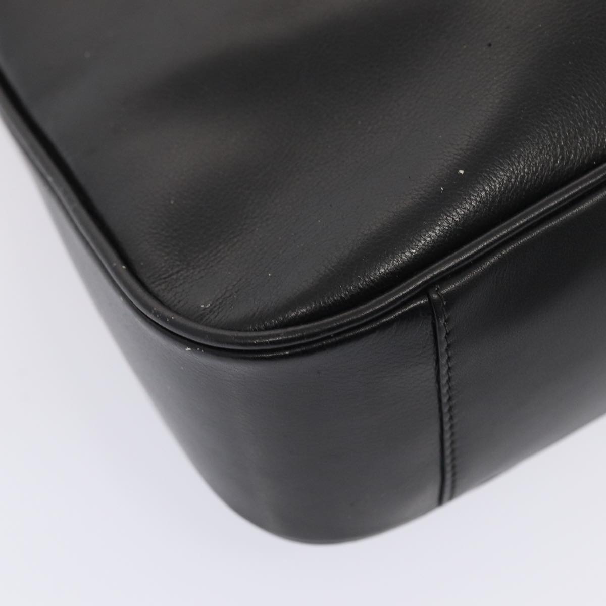 GUCCI Bamboo Hand Bag Leather Black Gold 001 1638 2615 86968