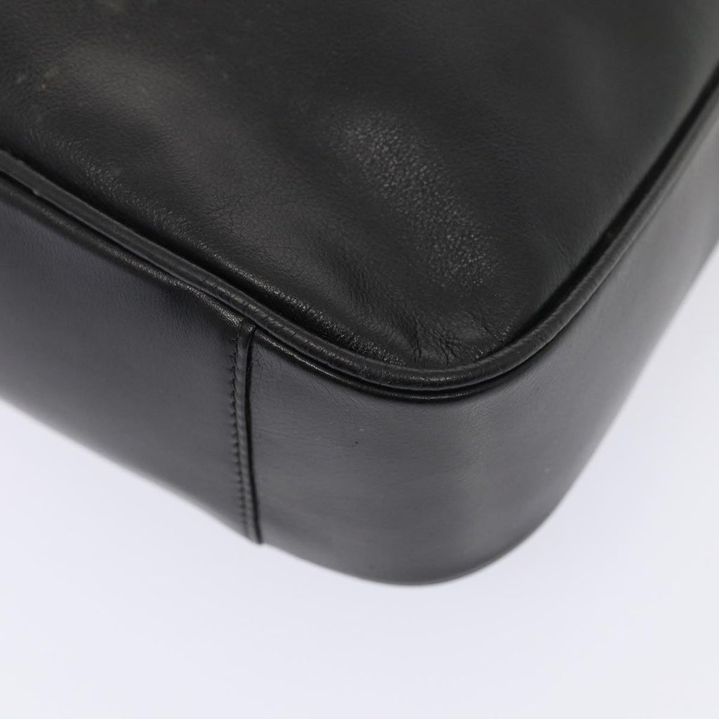 GUCCI Bamboo Hand Bag Leather Black Gold 001 1638 2615 86968