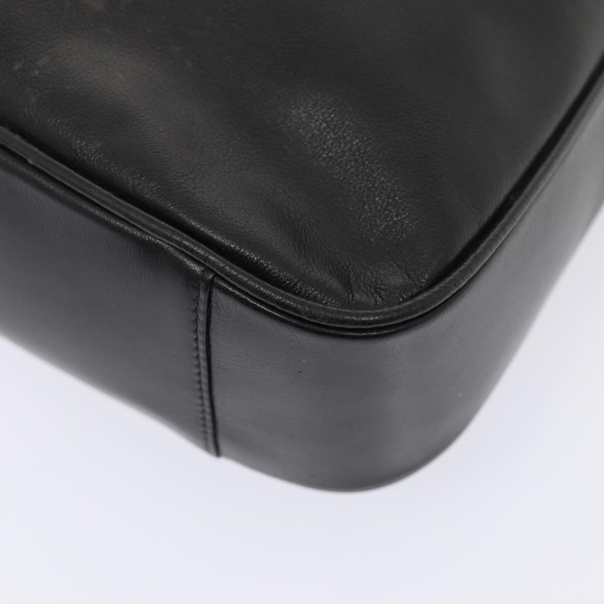 GUCCI Bamboo Hand Bag Leather Black Gold 001 1638 2615 86968