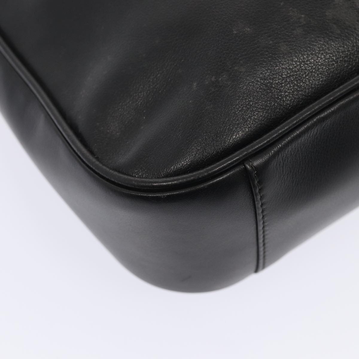 GUCCI Bamboo Hand Bag Leather Black Gold 001 1638 2615 86968
