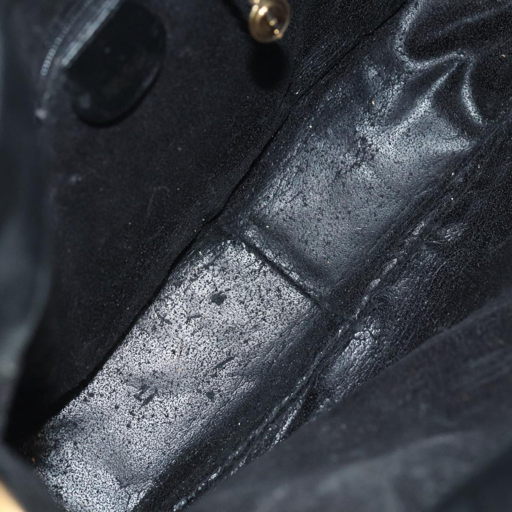 GUCCI Bamboo Hand Bag Leather Black Gold 001 1638 2615 86968