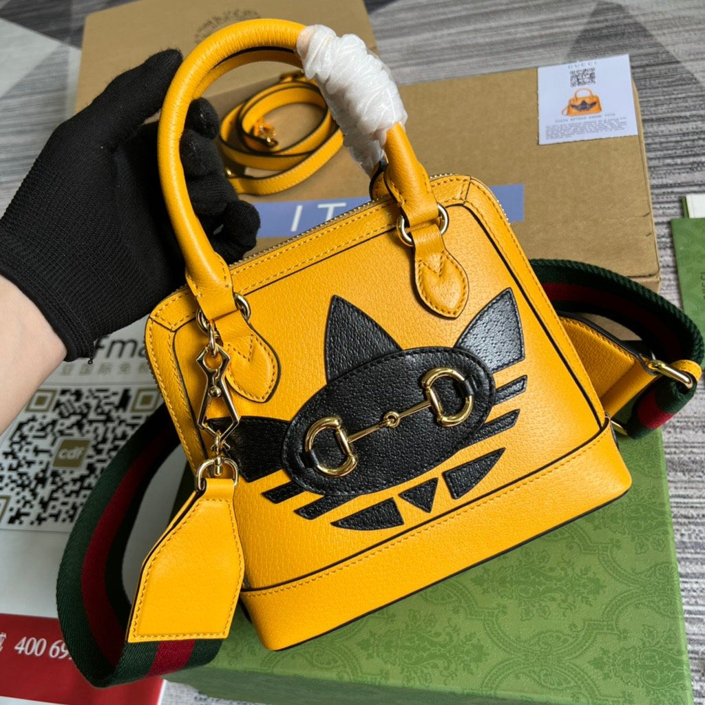 gg x Adidas Horsebit 1955 Mini Bag Yellow For Women, Women’s Bags 7.9in/20cm gg‎