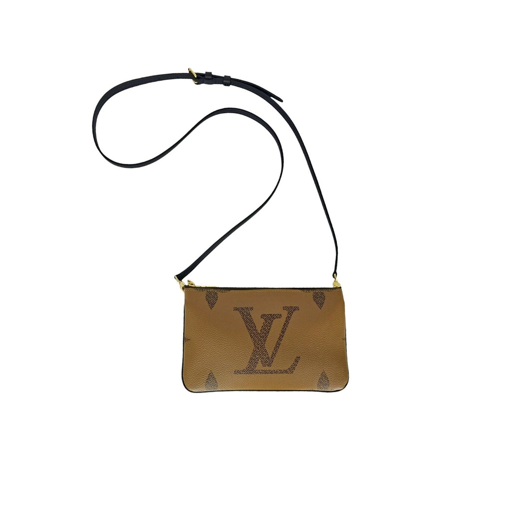 Louis Vuitton Reverse Monogram Giant Double Zip Pochette with Strap