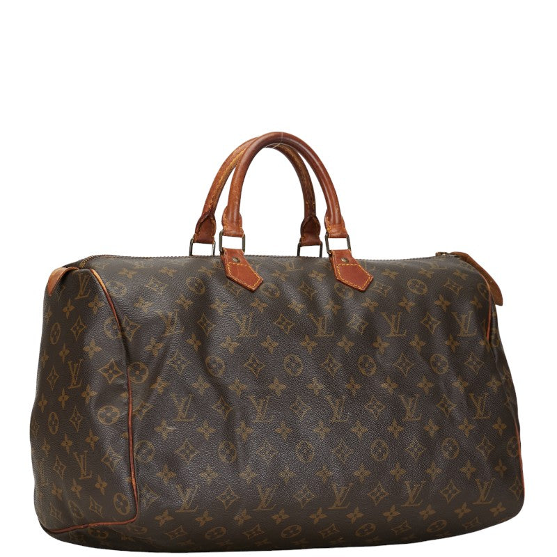Louis Vuitton Monogram Speedy 40 Handbag Boston Bag M41522 Brown PVC Leather  Louis Vuitton