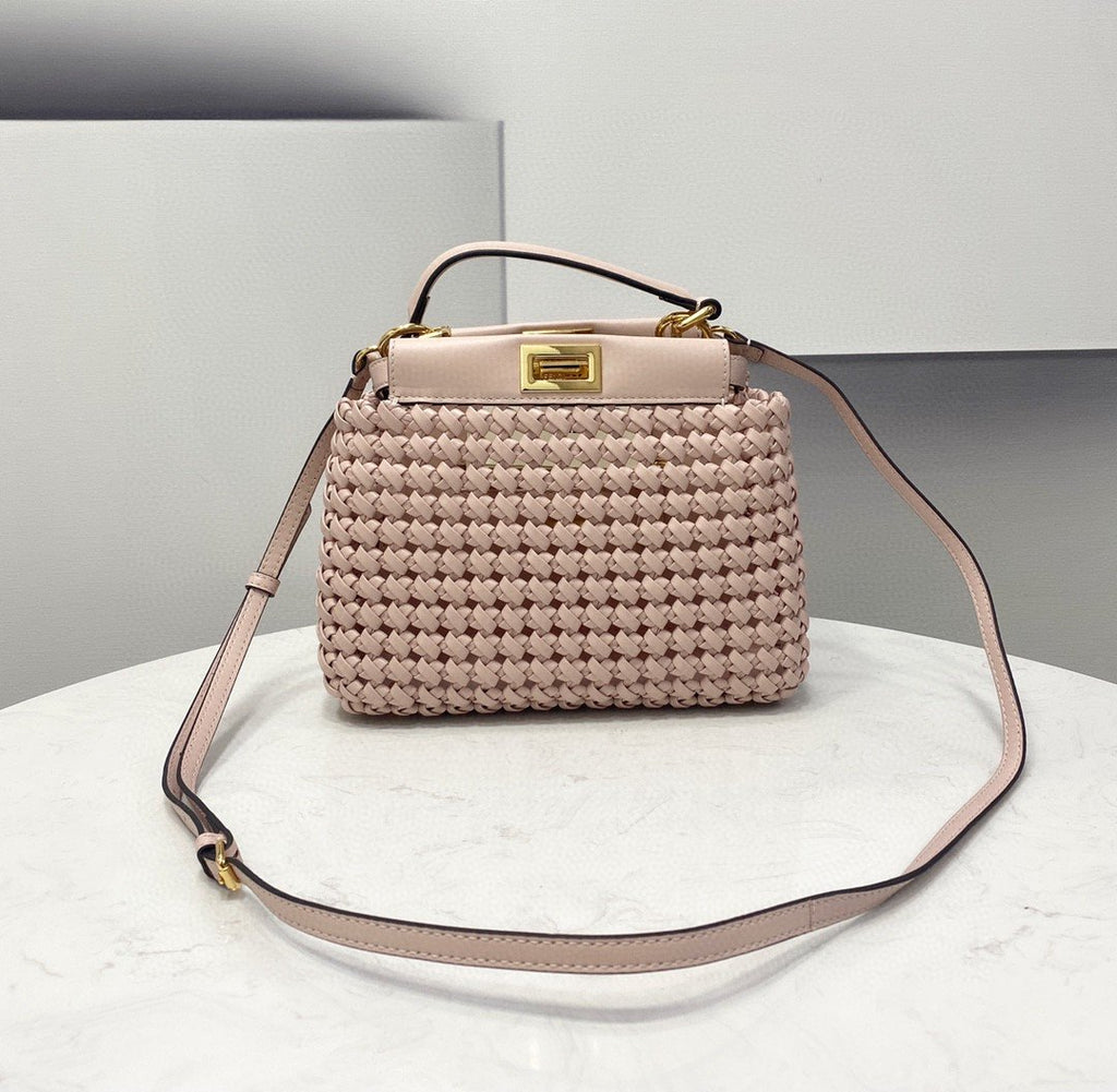 FI GlamI Mini Pale Pink Braided Bag For Woman 18cm/7in