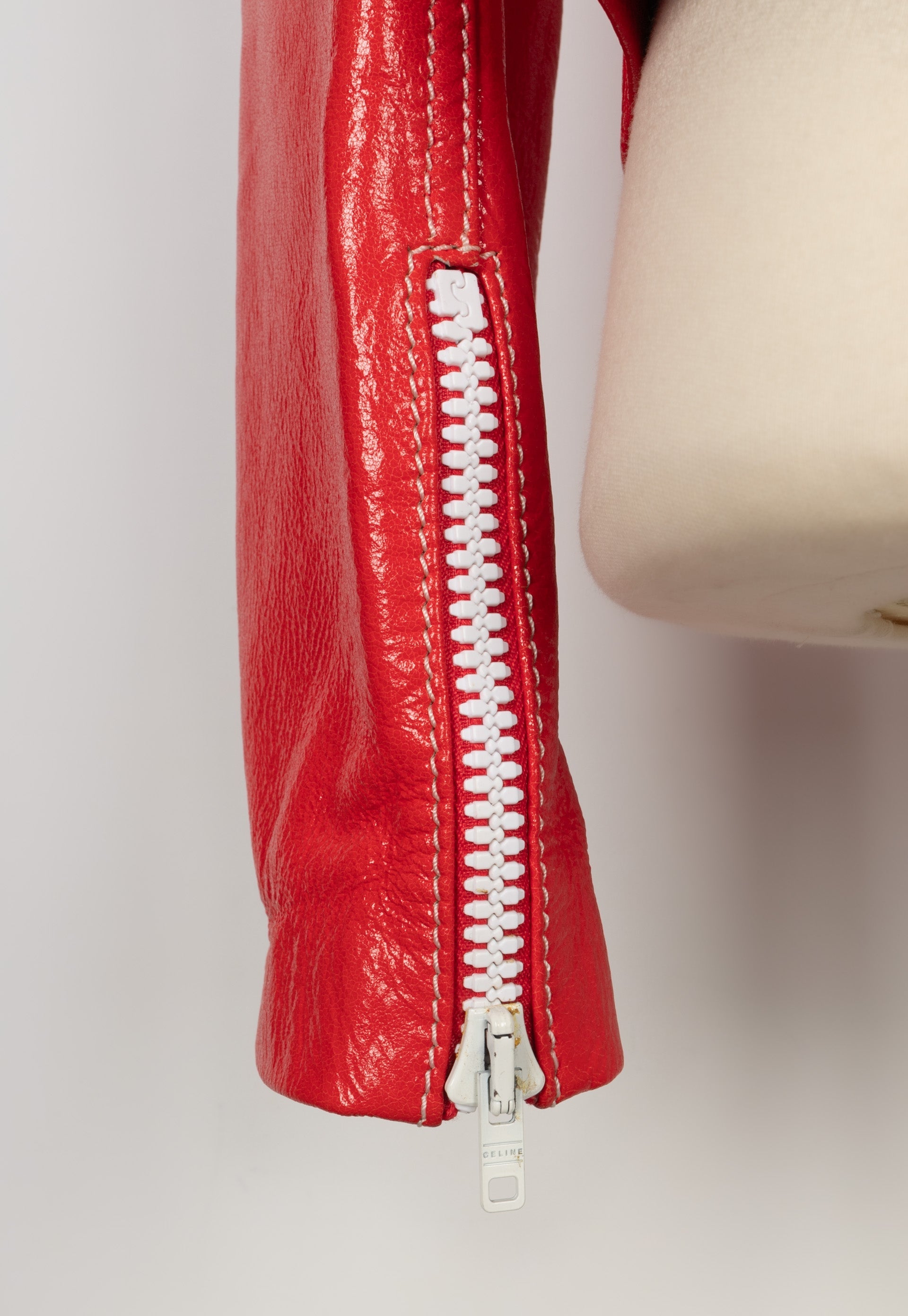 Veste en cuir orange CÃƒÆ’Ã‚Â©line