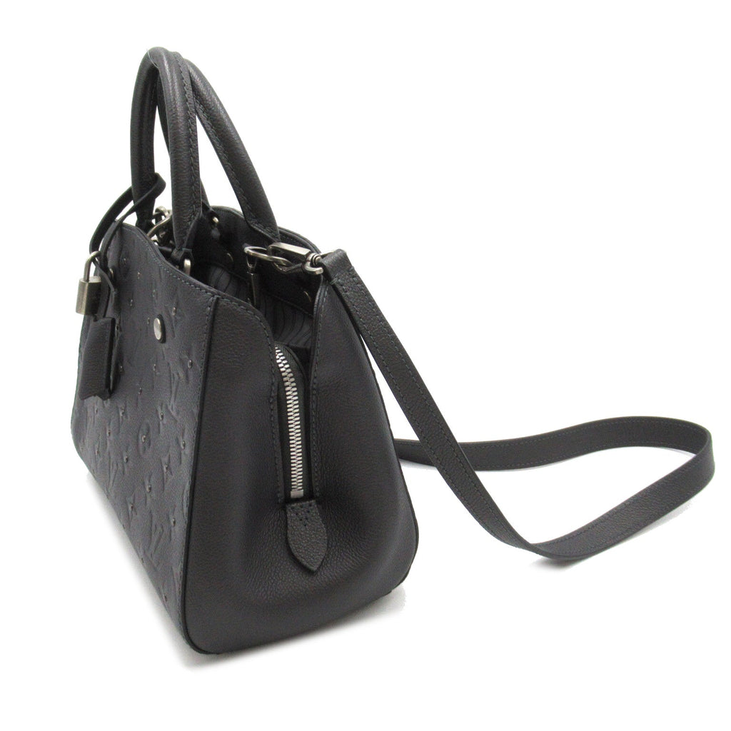 Louis Vuitton Montaigne BB 2w Shoulder Bag Leather Monogram Emplant  Grey Platinum M50665