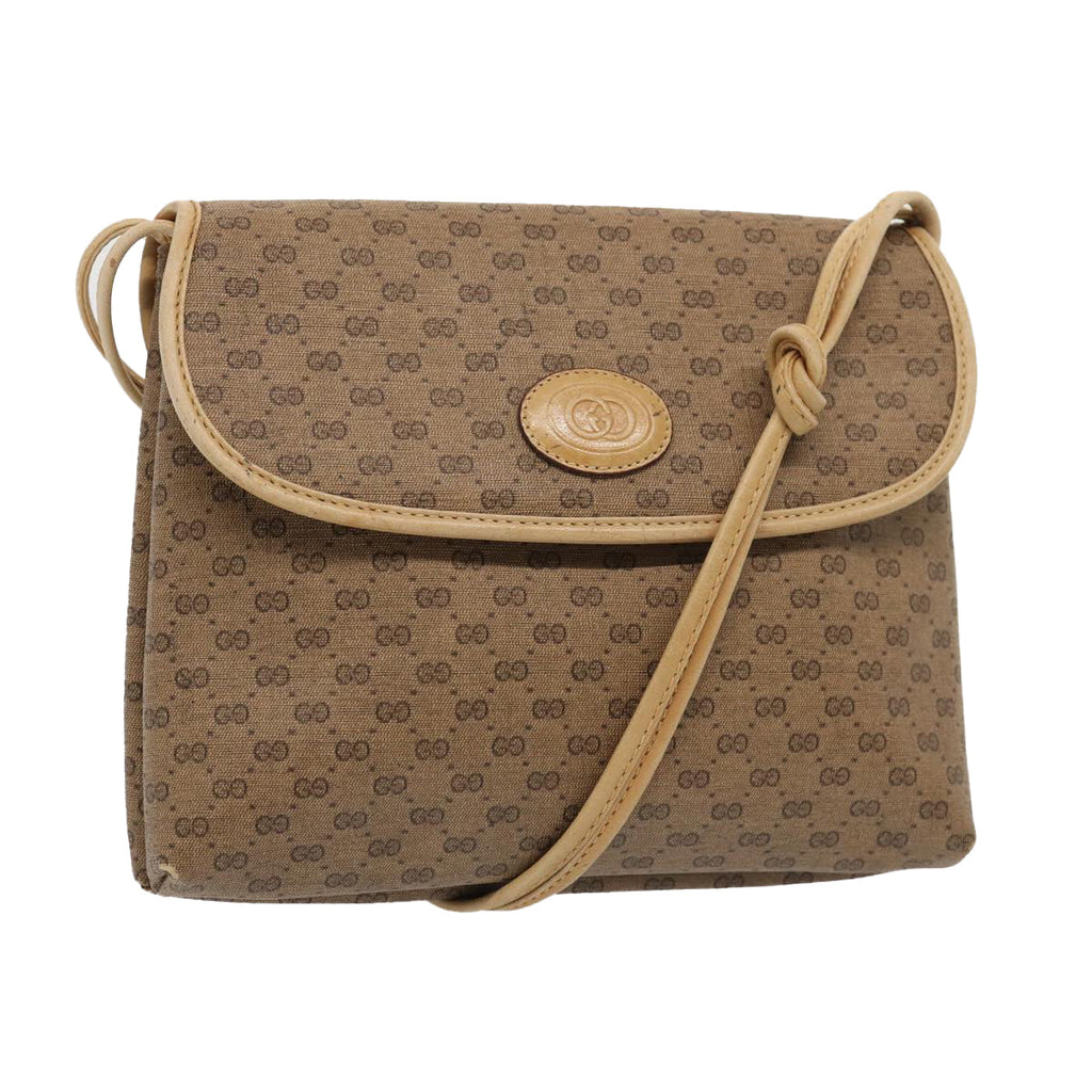 GUCCI Micro GG Supreme Shoulder Bag PVC Beige Gold 49 007 5548 87020