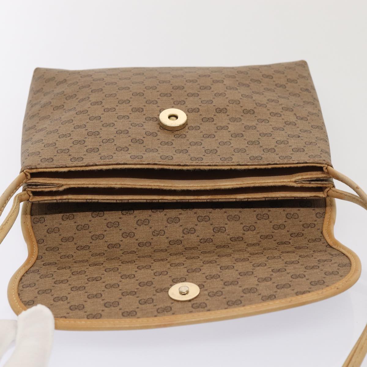 GUCCI Micro GG Supreme Shoulder Bag PVC Beige Gold 49 007 5548 87020