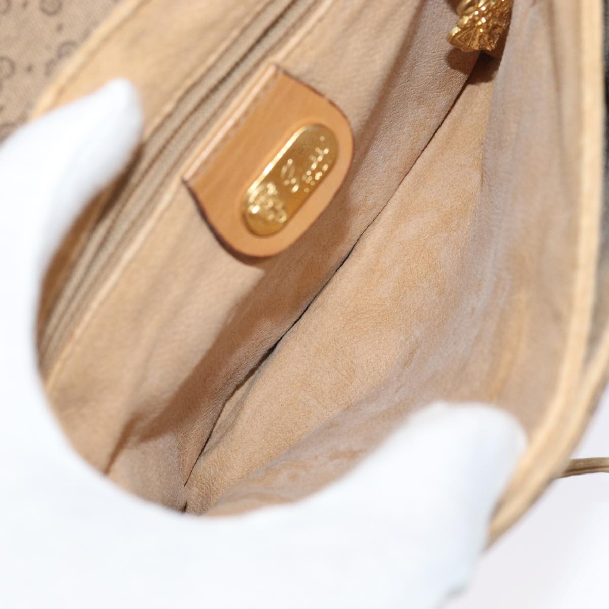 GUCCI Micro GG Supreme Shoulder Bag PVC Beige Gold 49 007 5548 87020