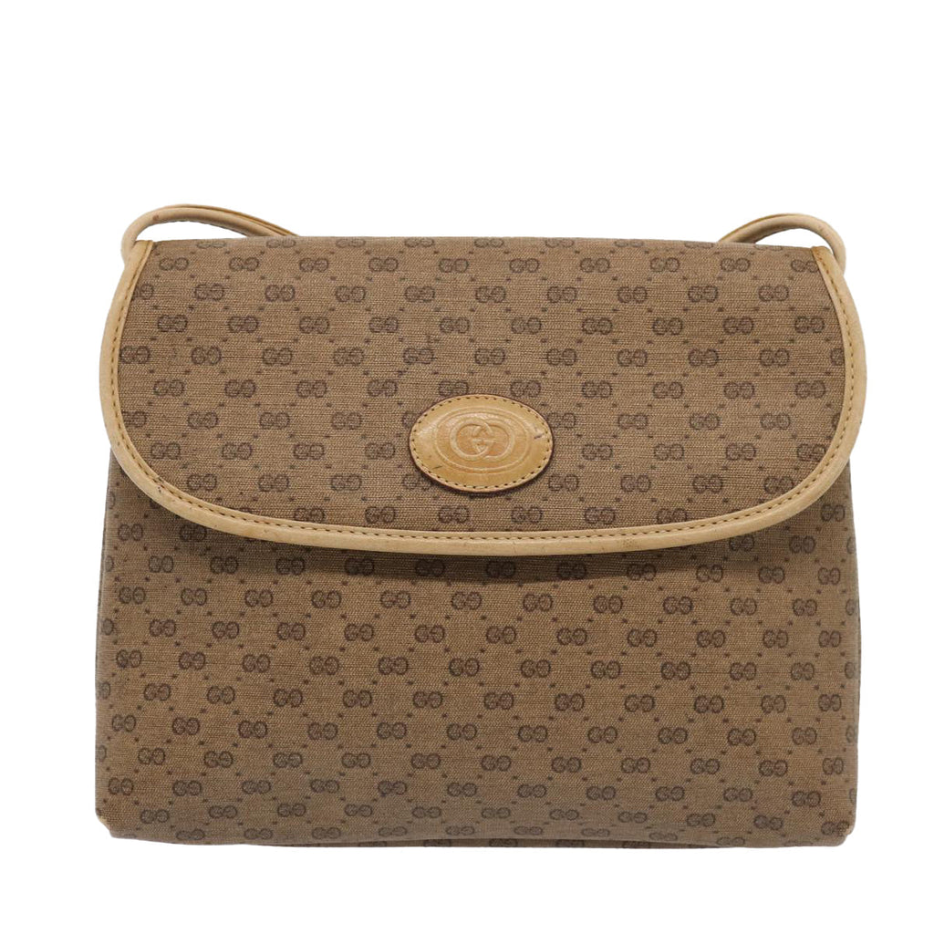GUCCI Micro GG Supreme Shoulder Bag PVC Beige Gold 49 007 5548 87020