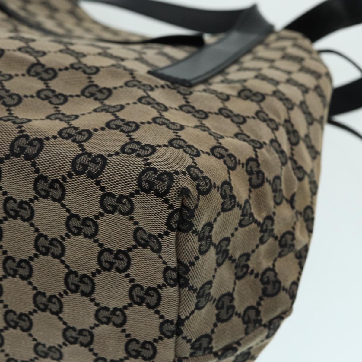 GUCCI GG Canvas Tote Bag Beige Gold 87025