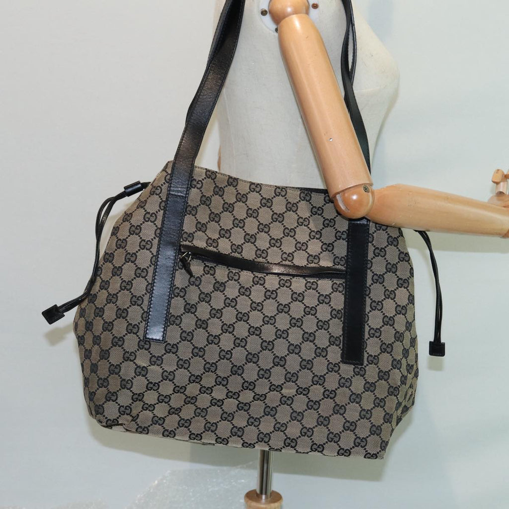 GUCCI GG Canvas Tote Bag Beige Gold 87025