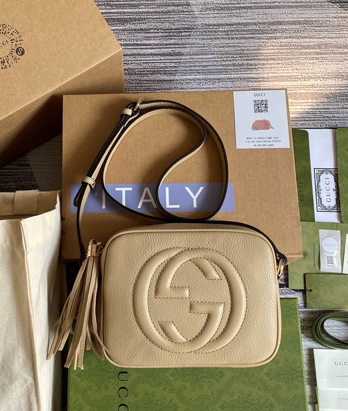 gg Soho Small Disco Bag Beige For Women, Women’s Bags, Shoulder And Crossbody Bags 8in/21cm gg 308364