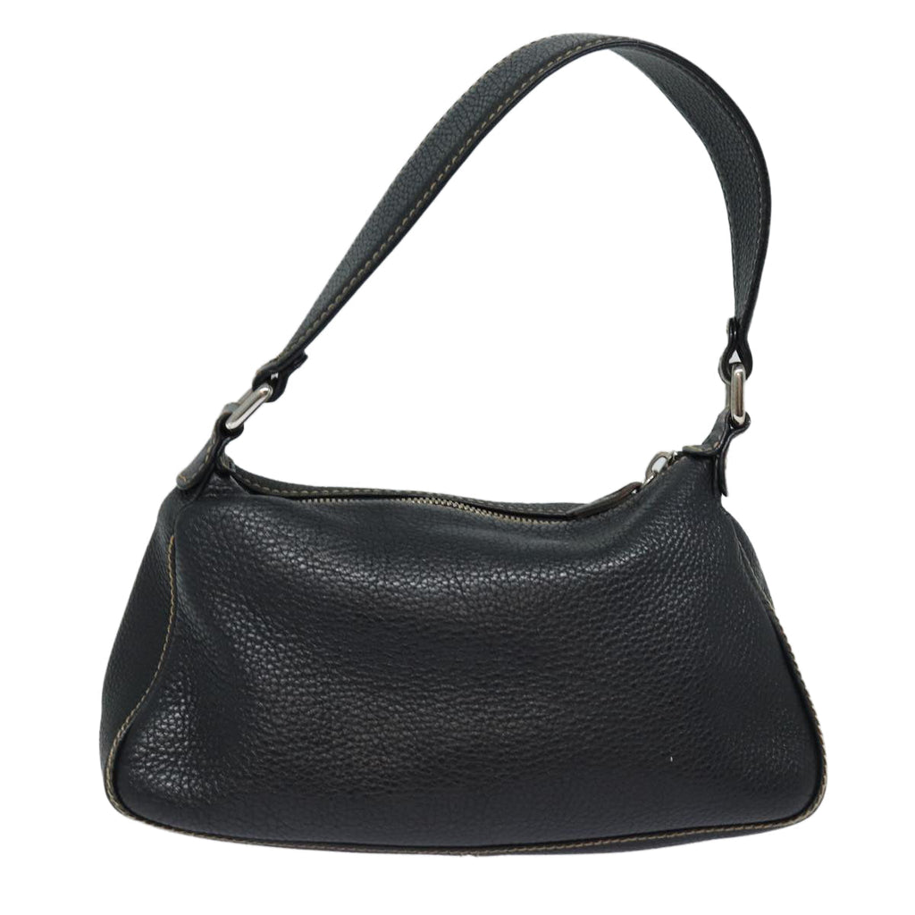 CHANEL Shoulder Bag Leather Black Silver CC 87033